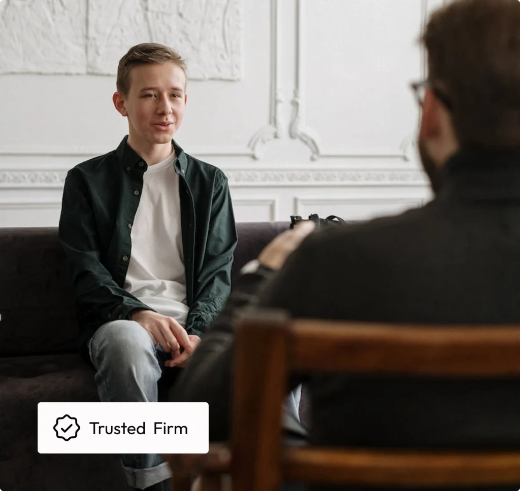 Lawyer Consulting a boy